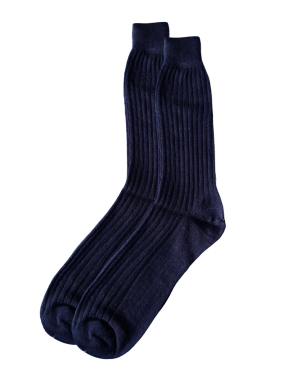 Men pure wool socks plain design Navy